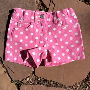 Mini Boden Pink Polka Dots Heart Pocket Shorts